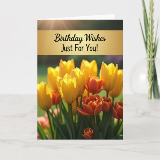 Carte d'anniversaire Joyeuse Tulipe (Devant)