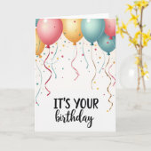 Carte d'anniversaire Joyeuses Sphères (Fleur jaune)