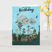 Carte d'anniversaire joyeux (Fleur jaune)