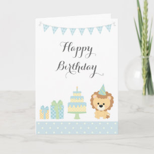 Carte d'anniversaire joyeux animal de la jungle mi