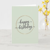 Carte d'anniversaire Joyeux Anneaux Dorés (Fleur jaune)