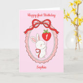 Carte d'anniversaire Joyeux Anniversaire avec Lapi (Fleur jaune)