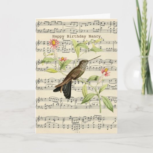 carte d'anniversaire joyeux anniversaire colibri v (Devant)