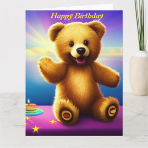 Carte d'anniversaire Joyeux Anniversaire Ours en P