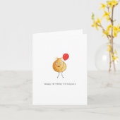 Carte d'anniversaire. Joyeux Anniversaire, pois ch (Fleur jaune)