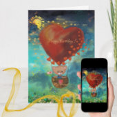 Carte d'anniversaire joyeux avec un nounours