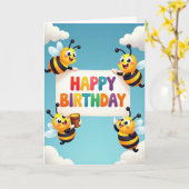 Carte d'anniversaire Joyeux Bug (Fleur jaune)
