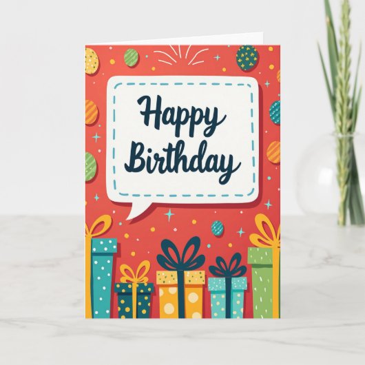 Carte d'anniversaire Joyeux Cadeaux (Devant)