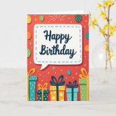 Carte d'anniversaire Joyeux Cadeaux (Fleur jaune)
