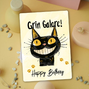 Carte d'anniversaire joyeux Chat noir