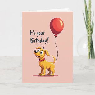 Carte d'anniversaire Joyeux Chiots Dorés