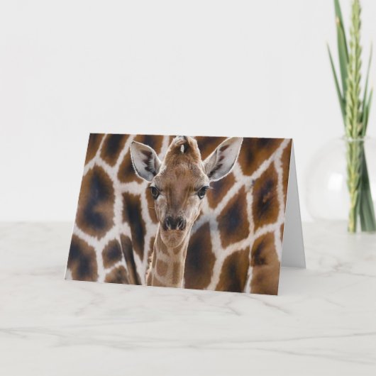carte d'anniversaire joyeux girafe (Devant)