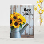 Carte d'anniversaire Joyeux Jaune Fleurs (Fleur jaune)