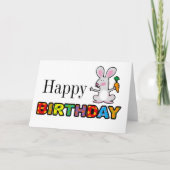 carte d'anniversaire joyeux lapin mignon (Devant)