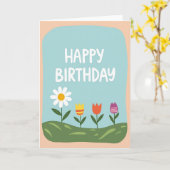 Carte d'anniversaire Joyeux Paysage (Fleur jaune)