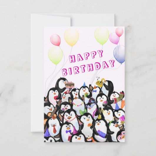 Carte d'anniversaire Joyeux Pingouin - Personnalis (Devant)