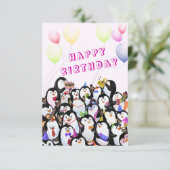 Carte d'anniversaire Joyeux Pingouin - Personnalis (Debout devant)