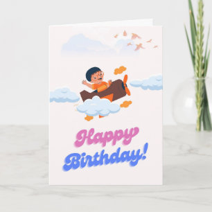 Carte d'anniversaire joyeux pour garçon - Pilote d
