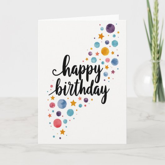 Carte d'anniversaire Joyeux Script (Devant)