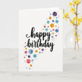 Carte d'anniversaire Joyeux Script (Fleur jaune)