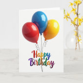 Carte d'anniversaire Joyeux Script (Fleur jaune)