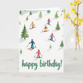 Carte d'anniversaire Joyeux Ski (Fleur jaune)