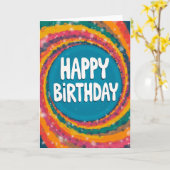 Carte d'anniversaire Joyeux Tourbillon (Fleur jaune)