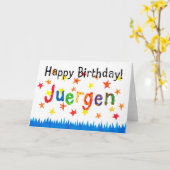 Carte d'anniversaire "Juergen" (Fleur jaune)