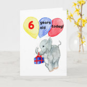 Carte d'anniversaire 'Jumbo' 6e (Fleur jaune)