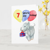 Carte d'anniversaire 'Jumbo' 7e (Fleur jaune)
