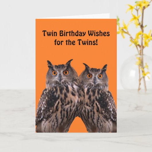 Carte d'anniversaire jumeaux (Fleur jaune)