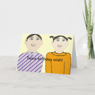 Carte d'anniversaire jumeaux