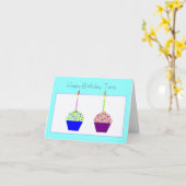 Carte d'anniversaire jumeaux (Fleur jaune)