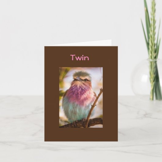 CARTE D'ANNIVERSAIRE **JUMEAUX** TWEETING (Devant)