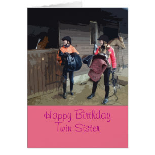 Carte d'anniversaire jumelle de soeur