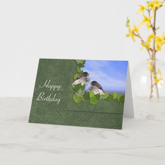 Carte d'anniversaire Junco (Fleur jaune)