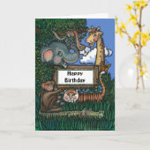 Carte d'anniversaire Jungle (Fleur jaune)