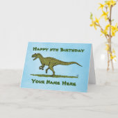 Carte d'anniversaire Jurassic Dinosaur Allosaurus (Fleur jaune)