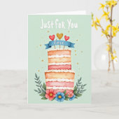 Carte d'anniversaire Just For You (Fleur jaune)