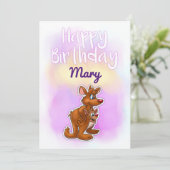Carte d'anniversaire Kangaroo (Debout devant)