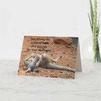 Carte d'anniversaire Kangaroo couché