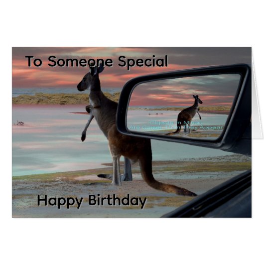 Carte d'anniversaire Kangaroo Seaside Breezes Illu (Devant horizontal)