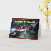 Carte d'anniversaire Kayaker (Fleur jaune)