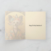 Carte d'anniversaire | Kimono chinois arrêté Anniv (Intérieur)