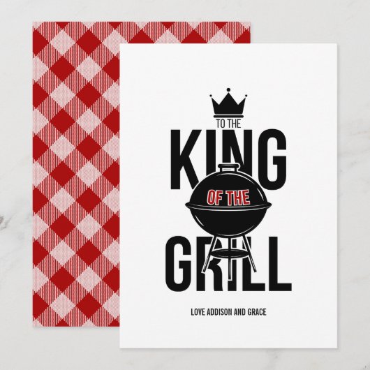 Carte d'anniversaire King Of The Grill Fête des pè (Devant / Derrière)