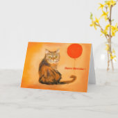 Carte d'anniversaire Kitten (Fleur jaune)
