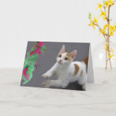 Carte d'anniversaire Kitten par thème pour une cau (Fleur jaune)