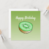 Carte d'anniversaire Kiwi (Devant/Arrière en situation)