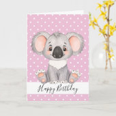 carte d'anniversaire Koala (Fleur jaune)