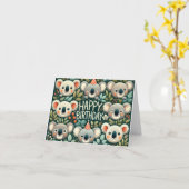 Carte d'anniversaire Koala (Fleur jaune)
